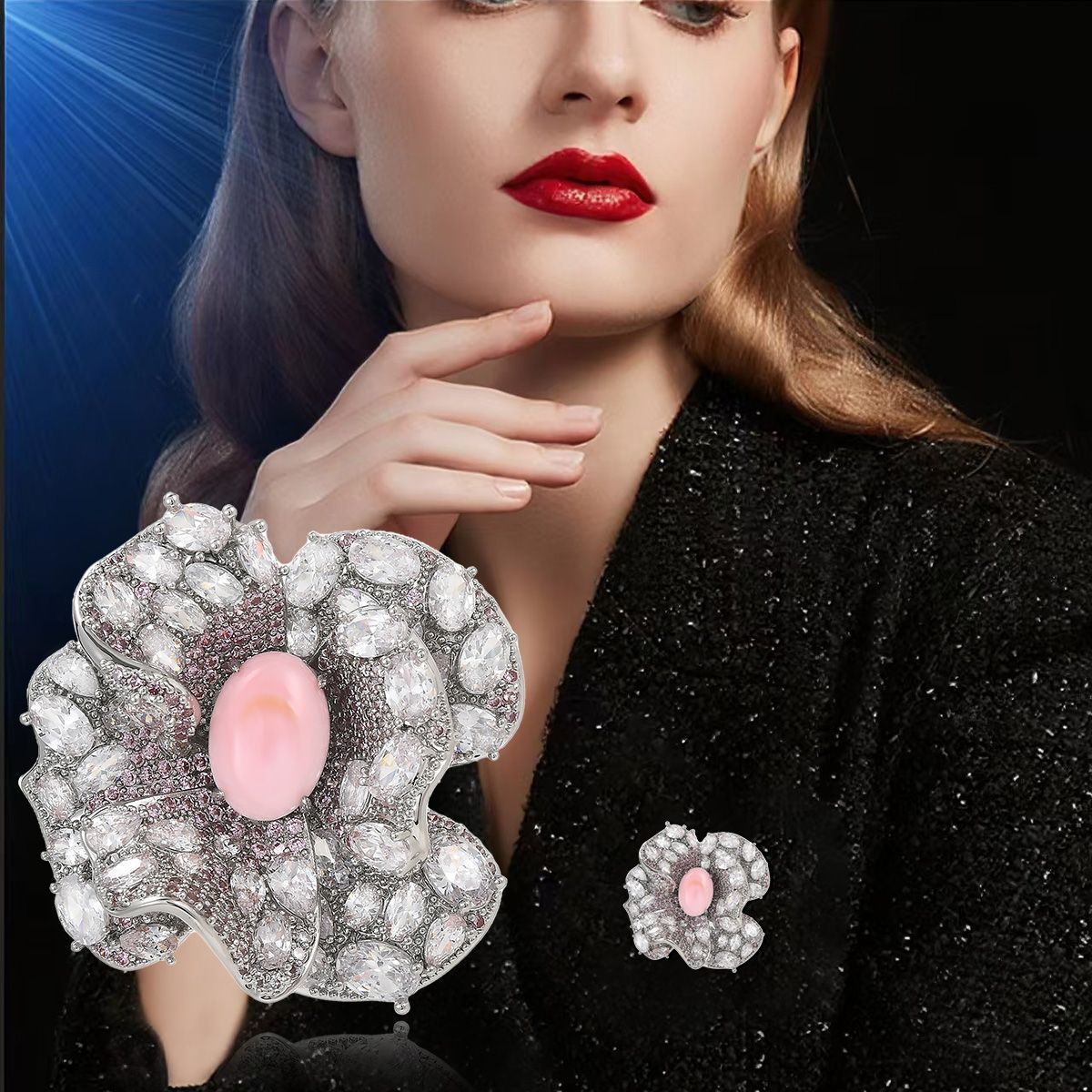 Dapaza Camellia Diamond Brooch