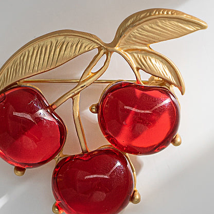 Vintage Cherry Brooch