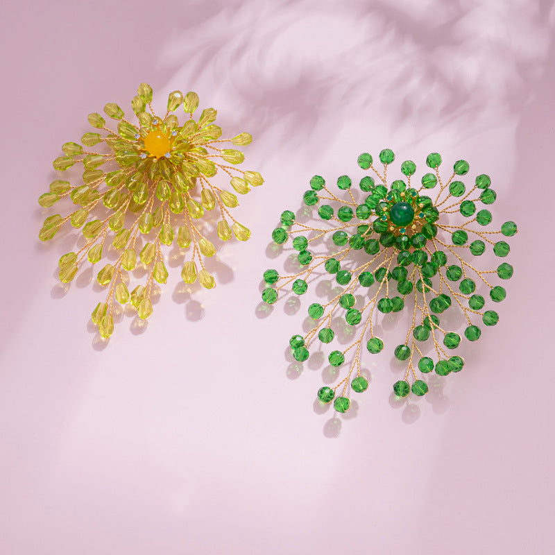 Handwoven Pearl Fireworks Brooch
