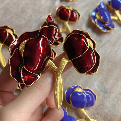 Vintage Enamel Flower Brooch