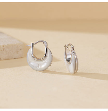 Double-sided Mother-of-pearl Earrings: Luxurious, Sophisticated, and Perfect for Work. Exquisite and Unique Ear Cuffs