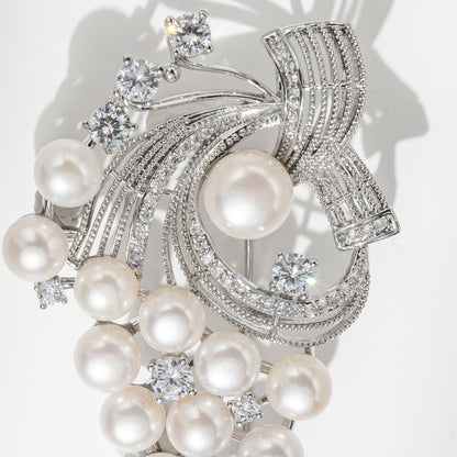 Natural Freshwater Pearl Grape Brooch
