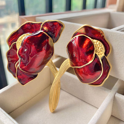 Vintage Enamel Flower Brooch
