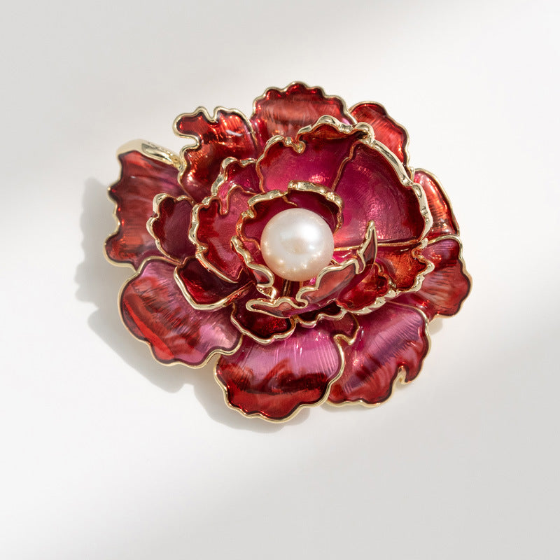 Freshwater Pearl Peony Brooch