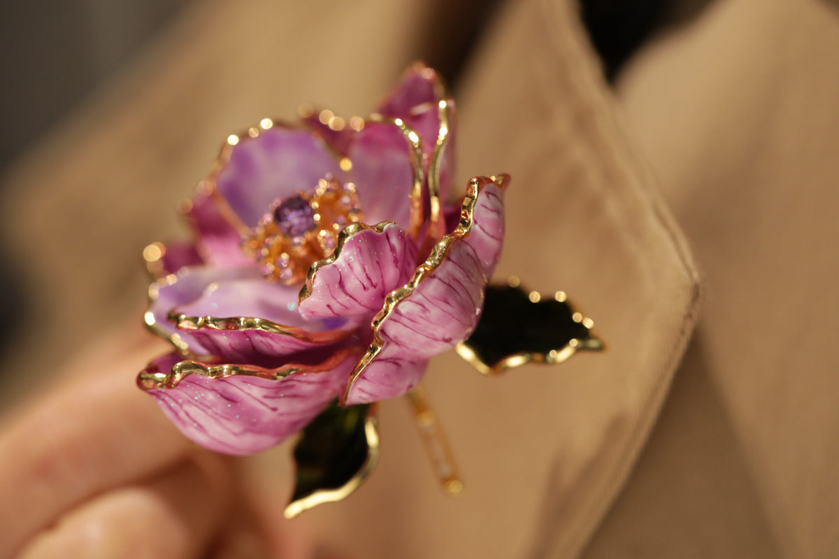Imperial Style Peony Brooch