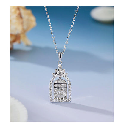 925 Sterling Silver Necklace - Women's Unique Design, Subtly Luxurious, High-end "window of Happiness" Clavicle Chain