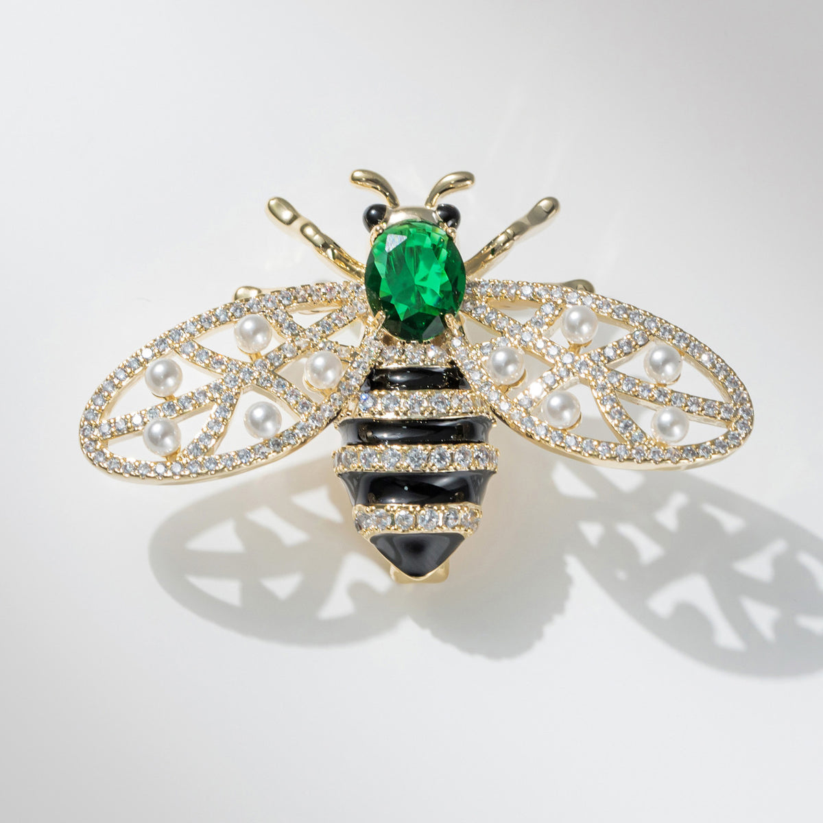 Emerald Bee Brooch