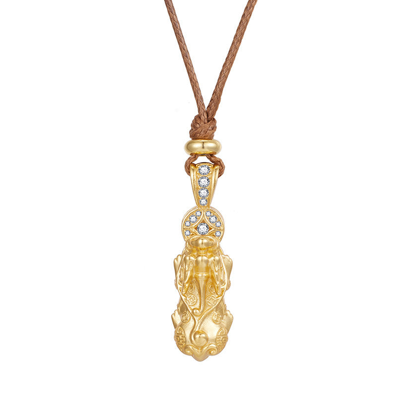Necklace Accessible Luxury Niche High-end S925 Sterling Silver New Chinoiserie National Trend Vajra Autumn and Winter Pull-out Longsweater Chain
