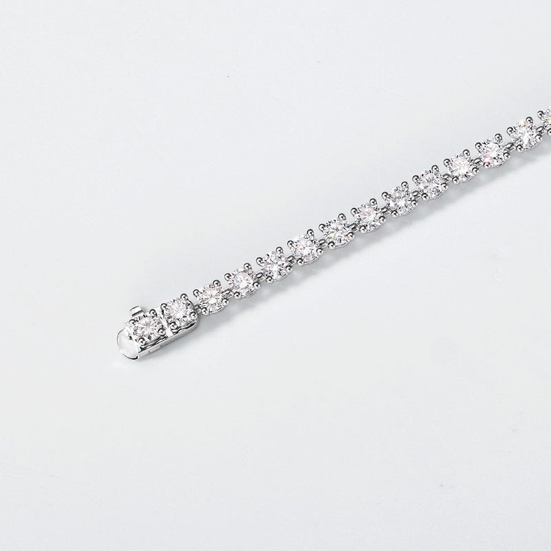 Luxury 9.35CT Lab Grown Diamond Single Row Tennis Bracelet | Solid PT950 Platinum Hip-Hop Style Unisex Bracelet - Dapaza