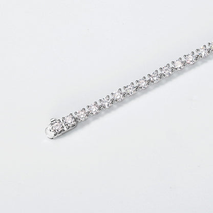 Luxury 9.35CT Lab Grown Diamond Single Row Tennis Bracelet | Solid PT950 Platinum Hip-Hop Style Unisex Bracelet - Dapaza