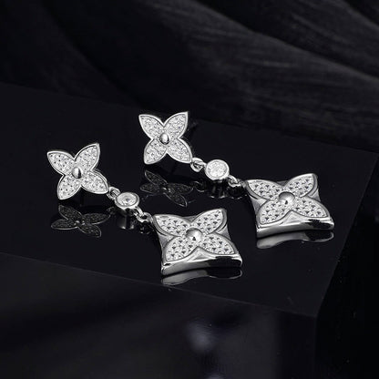 925 Sterling Silver Zirconium Personalized Trend Stud Earrings