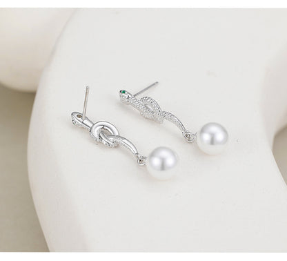 Spirit Snake Earrings Women's S925 Sterling Silver Niche Design Zodiac Has Snake Natal Year Earrings