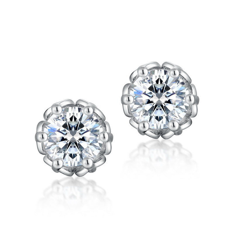 Classic Snowflake Moissanite Stud Earrings - S925 Sterling Silver