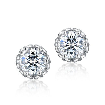 Classic Snowflake Moissanite Stud Earrings - S925 Sterling Silver