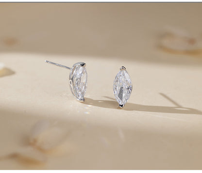 Hot New Product S925 Sterling Silver Marquise Zircon Necklace Women's Trendy Simple Stacked Clavicle Chain