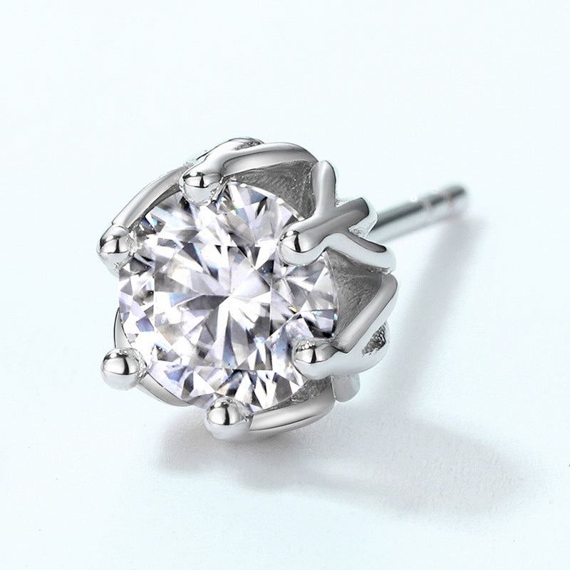 Classic Snowflake Moissanite Stud Earrings - S925 Sterling Silver