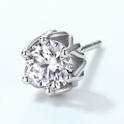 Classic Snowflake Moissanite Stud Earrings - S925 Sterling Silver