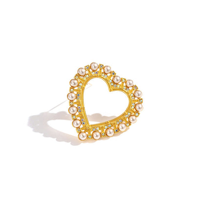 Heart-Shaped Pearl Brooch
