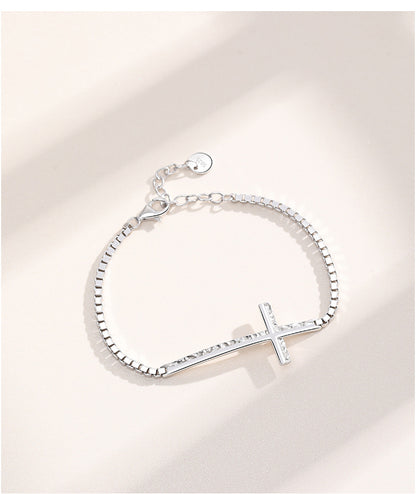 925 Sterling Silver Cross Bracelet