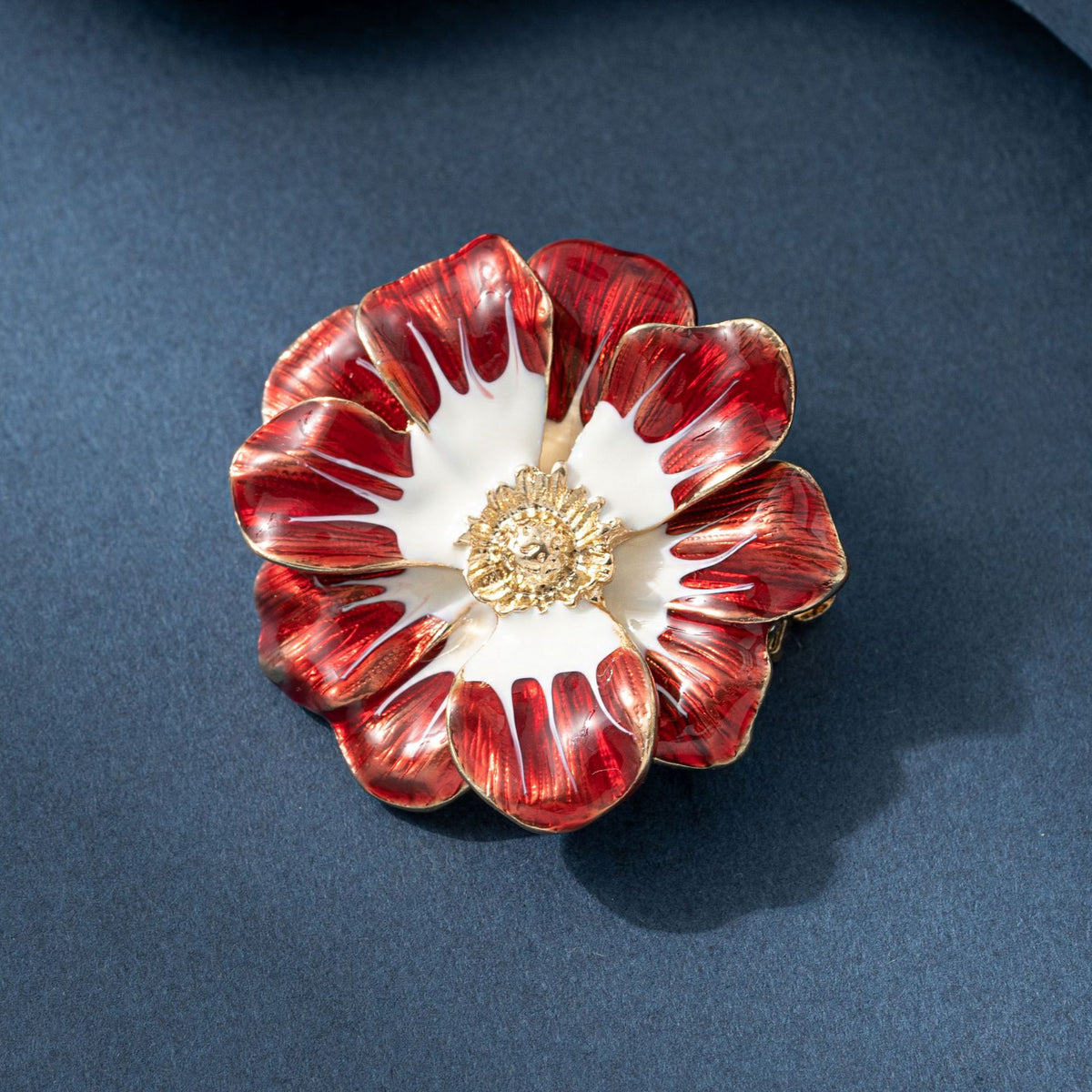 Gold-Plated Enamel Sunflower Brooch