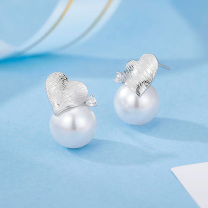925 Sterling Silver Australian White High-gloss Shell Beads Earrings Stylishtrendyniche Style Design Heart Earrings