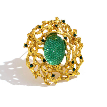 Vintage Rattan Branch Brooch
