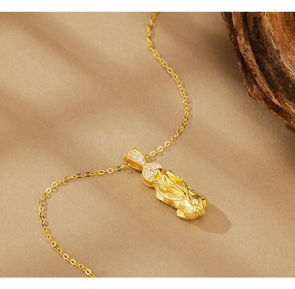 S925 Sterling Silver Pixiu Chinese Design Necklace