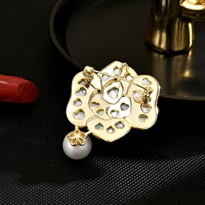 Dapaza Camellia Mother of Pearl Brooch