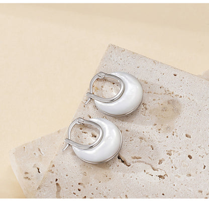 Double-sided Mother-of-pearl Earrings: Luxurious, Sophisticated, and Perfect for Work. Exquisite and Unique Ear Cuffs