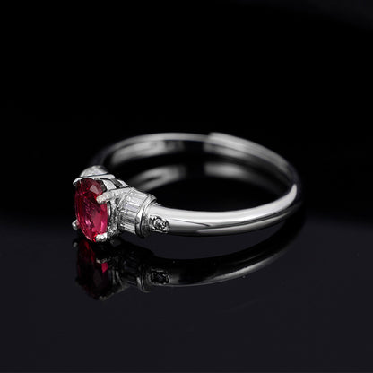 S925 Sterling Silver Ring Women's Zirconium Niche Design Adjustable Ring with Opening