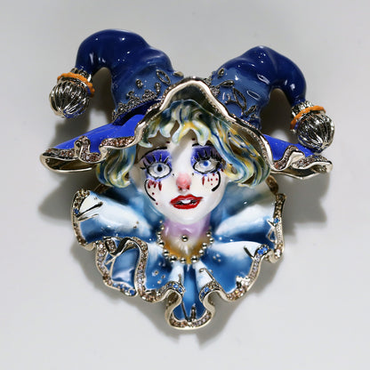 Hand-Painted Harley Quinn Enamel Brooch