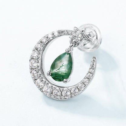 Moon Moss Agate Earrings | 925 Sterling Silver