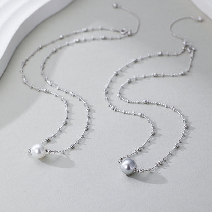 S925 Sterling Silver Fairy Necklace Female Niche Design Bead Collarbone Chain