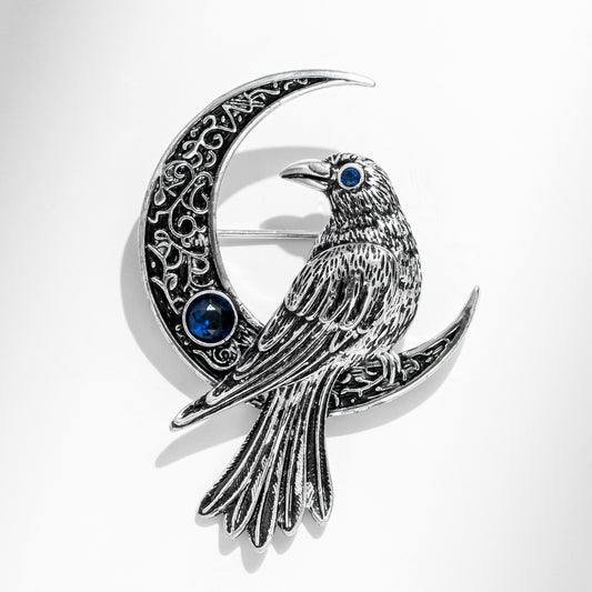 Moon Crow Brooch