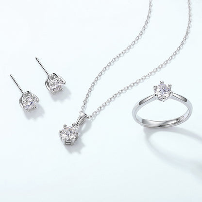 Classic 6-Prong Moissanite Solitaire Stud Earrings - S925 Sterling Silver