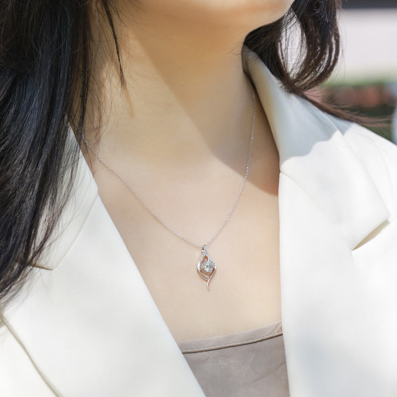 Cupid's Arrow Lab-Grown Diamond Hollow Pendant Necklace - S925 Sterling Silver