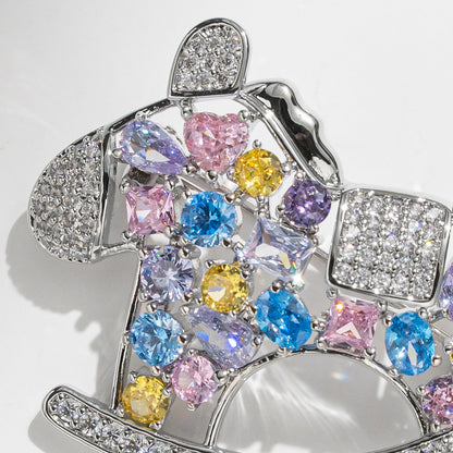 Dapaza Colored Trojan Horse Brooch