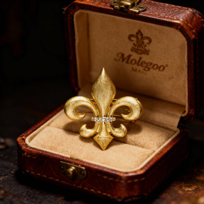 Antique Gold Braided Iris Brooch