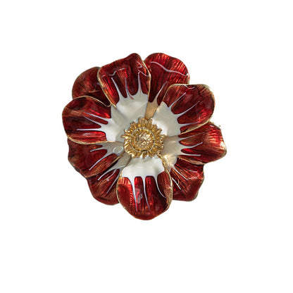 Gold-Plated Enamel Sunflower Brooch