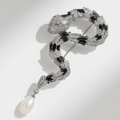 Freshwater Pearl Snake Brooch