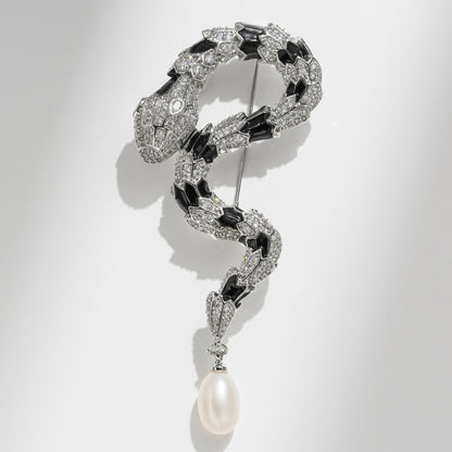 Freshwater Pearl Snake Brooch