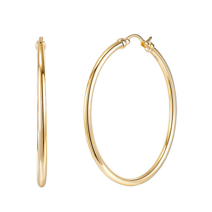 New Circle Earrings S925 Sterling Silver Minimalist Style Hoop Earrings