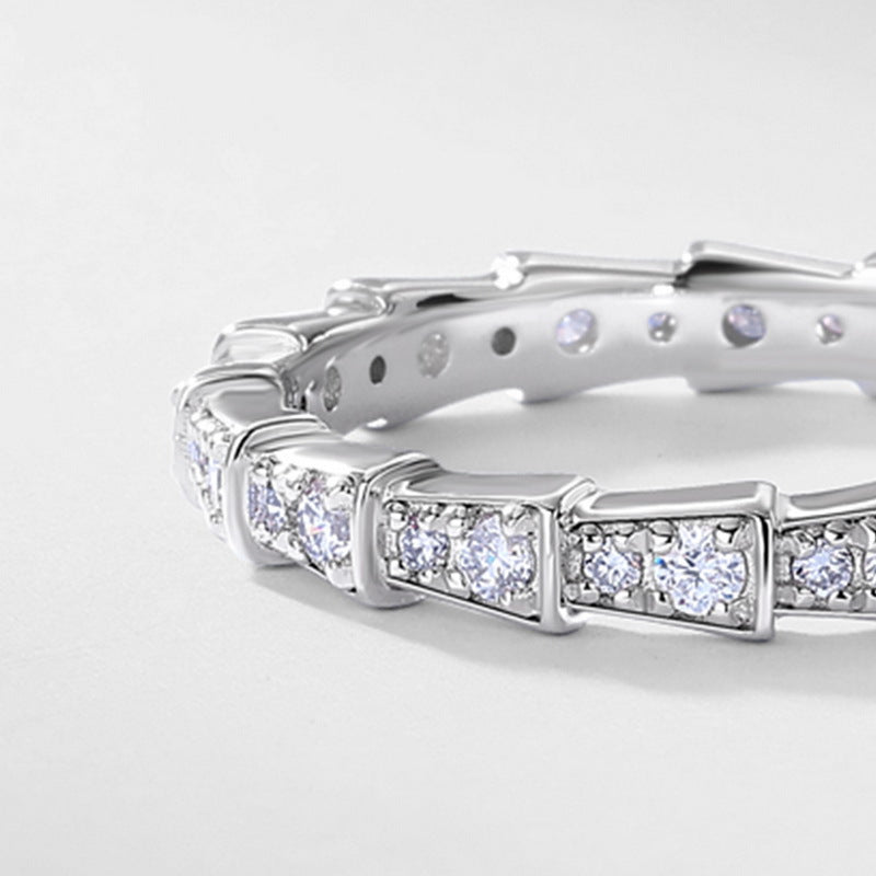 0.53ct Lab-grown Diamond Ring for Women, S925 Sterling Silver, Full Diamond, Lightweight Luxury, Index Finger Ring