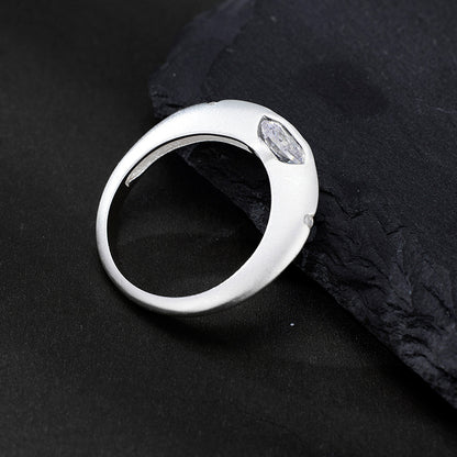 S925 Sterling Silver Frosted Cosmic Star Rotatable Ring