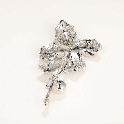 Four-leaf Flower Natural Freshwater Pearl Agate Brooch