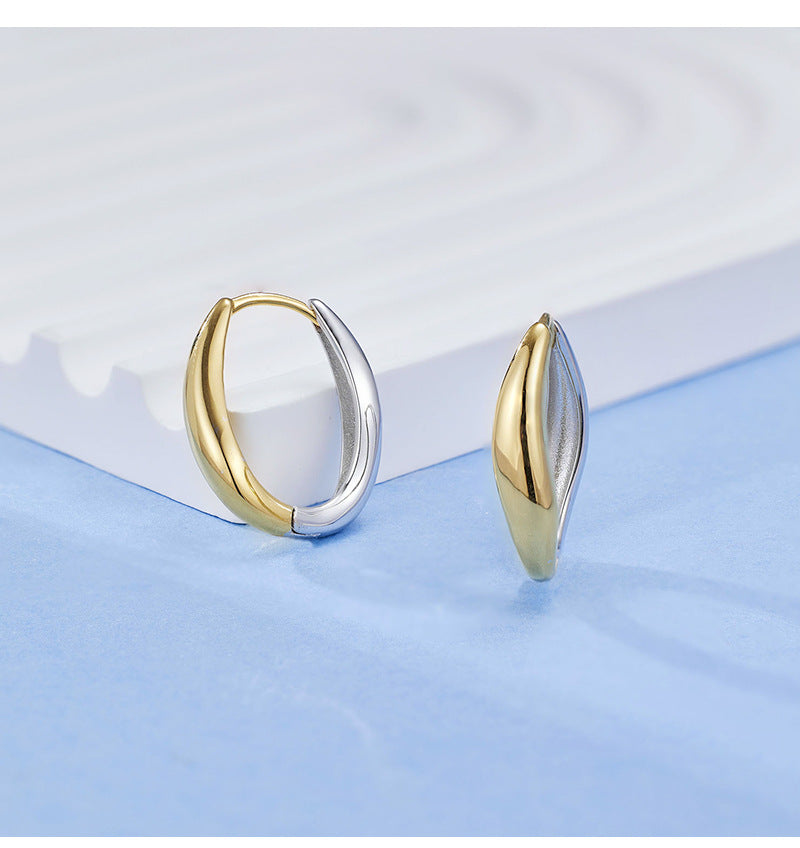 S925 Sterling Silver Earrings - Women's Unique, Exquisite, High-end, 3d, Niche, Minimalist Hoop & Oval Earrings