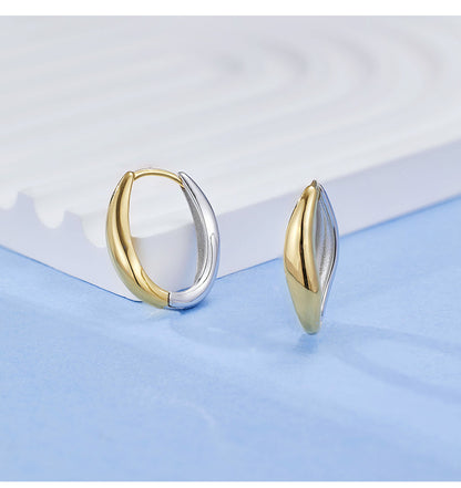 S925 Sterling Silver Earrings - Women's Unique, Exquisite, High-end, 3d, Niche, Minimalist Hoop & Oval Earrings