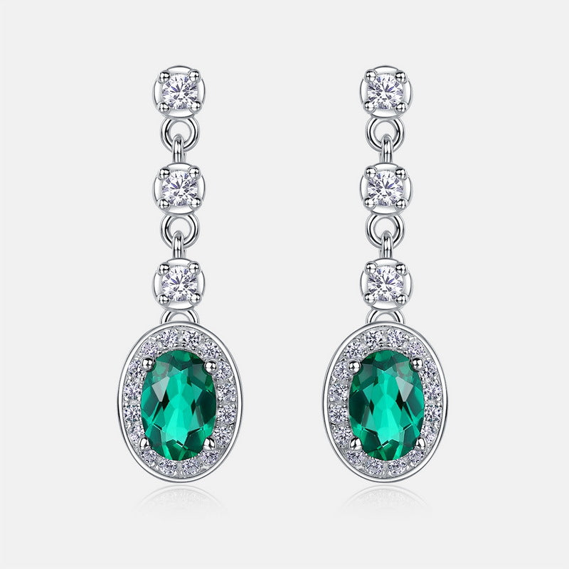Iconic Long-Drop: Radiant Lab-Grown Emerald Tassel Earrings | 925 Silver | Dapaza