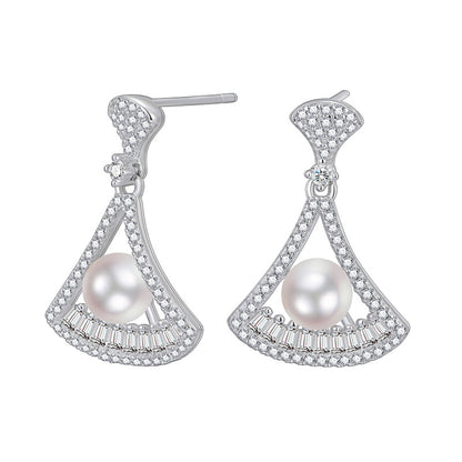 S925 Sterling Silver Australian White Shell Pearl Earrings - Luxurious, High-end Design, Exquisite Stud Earrings for Dresses