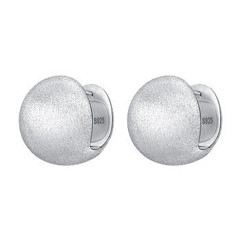New S925 Sterling Silver Fashion Round Brushed Earrings